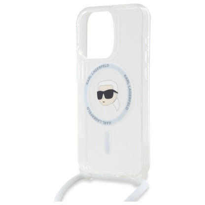 Karl Lagerfeld Crossbody IML Karl Head Magsafe Case for iPhone 16 Pro Max - Clear_4
