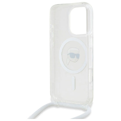 Karl Lagerfeld Crossbody IML Karl Head Magsafe Case for iPhone 16 Pro Max - Clear_5