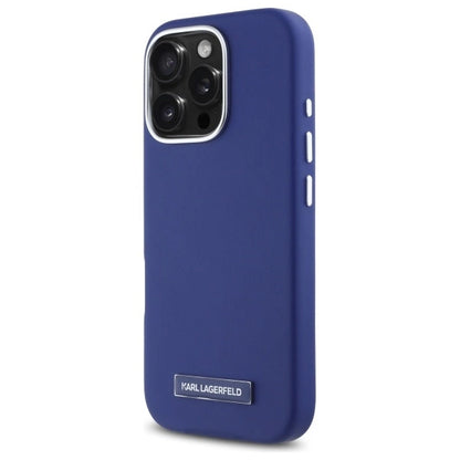Karl Lagerfeld FW Metal Plate MagSafe iPhone 16 Pro Max Case - Blue_1