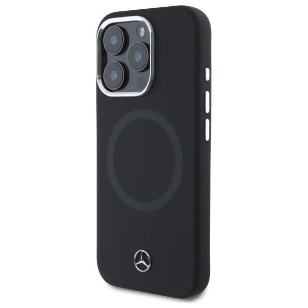 Mercedes Silicone Tonal Logo MagSafe iPhone 16 Pro Case - Black_1