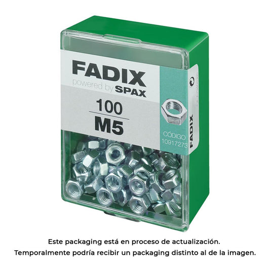 Caixa m 100 unid. porca zinco m 5 fadix_0