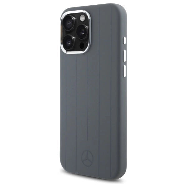 Mercedes Silicone Vertical Tonal Stripes MagSafe Case for iPhone 16 Pro Max - Gray_1