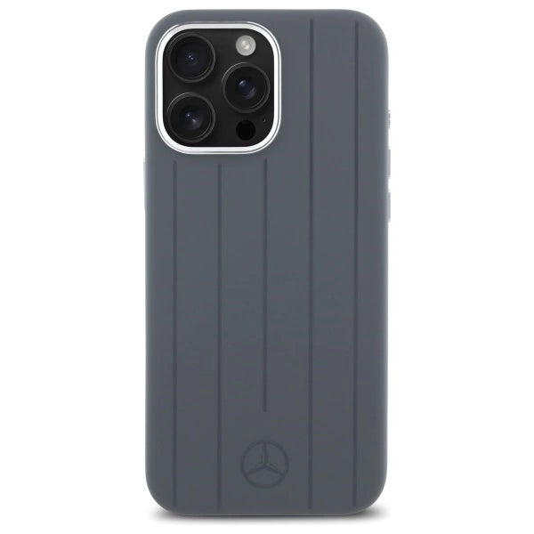 Mercedes Silicone Vertical Tonal Stripes MagSafe Case for iPhone 16 Pro Max - Gray_2