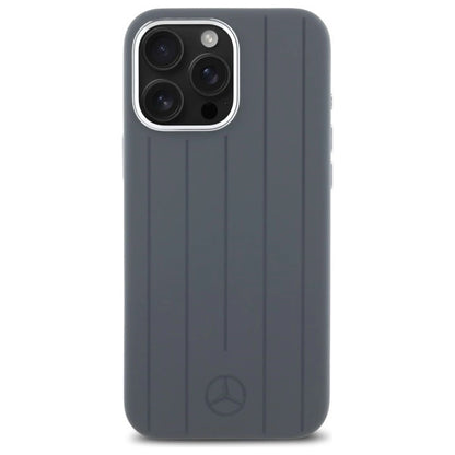 Mercedes Silicone Vertical Tonal Stripes MagSafe Case for iPhone 16 Pro Max - Gray_2