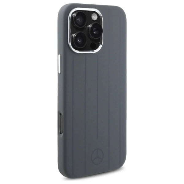 Mercedes Silicone Vertical Tonal Stripes MagSafe Case for iPhone 16 Pro Max - Gray_3