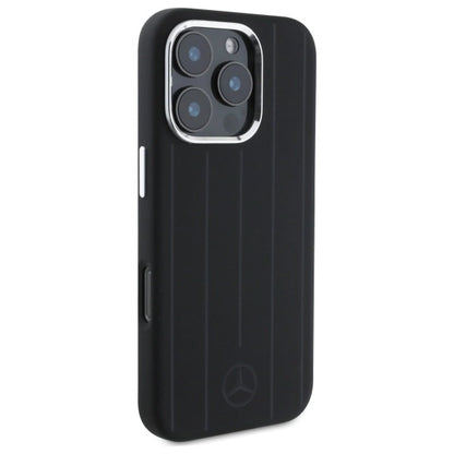 Mercedes Silicone Vertical Tonal Stripes MagSafe Case for iPhone 16 Pro Max - Black_3