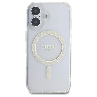 Guess GUHMP16MHFGERET iPhone 16 Plus 6.7" transparent hardcase IML Glitter Circle MagSafe_2
