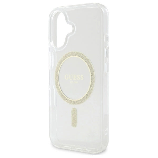 Guess GUHMP16MHFGERET iPhone 16 Plus 6.7" transparent hardcase IML Glitter Circle MagSafe_5