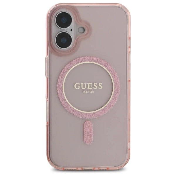 Guess GUHMP16SHFGEREP iPhone 16 6.1&quot; pink/pink hardcase IML Glitter Circle MagSafe_2