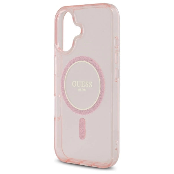 Guess GUHMP16SHFGEREP iPhone 16 6.1&quot; pink/pink hardcase IML Glitter Circle MagSafe_5