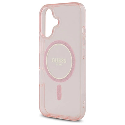 Guess GUHMP16SHFGEREP iPhone 16 6.1&quot; pink/pink hardcase IML Glitter Circle MagSafe_5