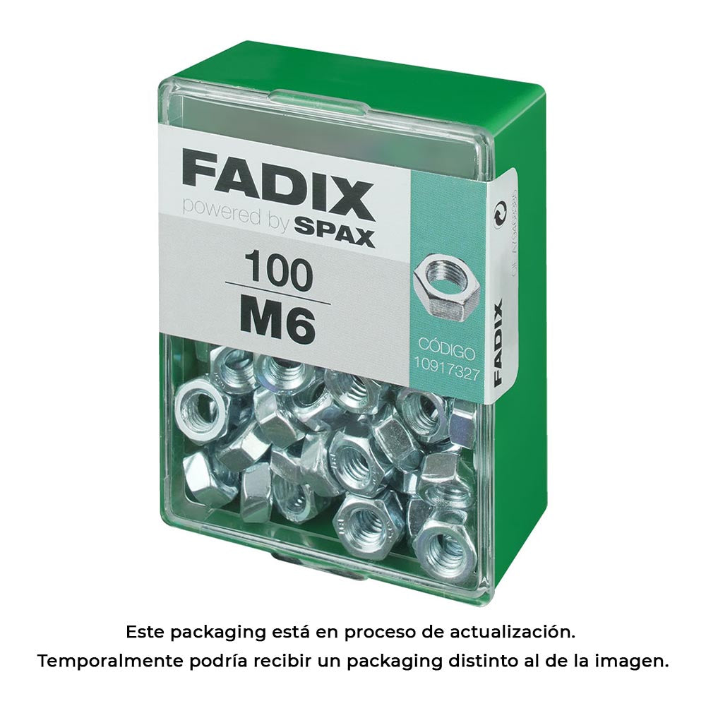 Caixa m 100 unid. porca zinco m 6 fadix_0