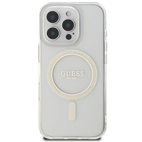 Etui Guess IML Glitter Circle MagSafe na iPhone 16 Pro Max - przezroczyste_2