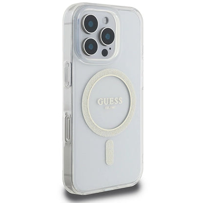 Etui Guess IML Glitter Circle MagSafe na iPhone 16 Pro Max - przezroczyste_3