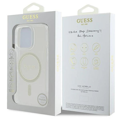 Etui Guess IML Glitter Circle MagSafe na iPhone 16 Pro Max - przezroczyste_7