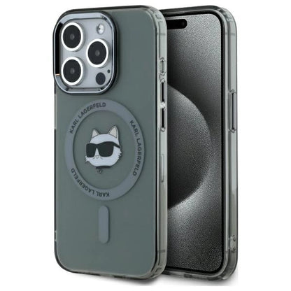 Karl Lagerfeld KLHMP15LHLSCHK iPhone 15 Pro 6.1&quot; black/black hardcase IML Metal Choupette Head MagSafe_0
