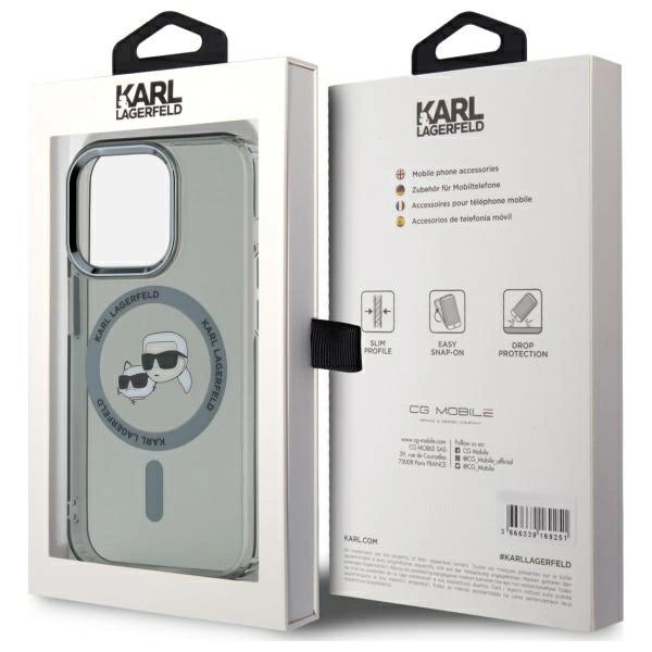 Karl Lagerfeld KLHMP15LHLSKCK iPhone 15 Pro 6.1&quot; black/black hardcase IML Metal Karl&amp;Choupette Head MagSafe_4