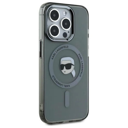 Karl Lagerfeld KLHMP15LHLSKIK iPhone 15 Pro 6.1" black/black hardcase IML Metal Karl Head MagSafe_0