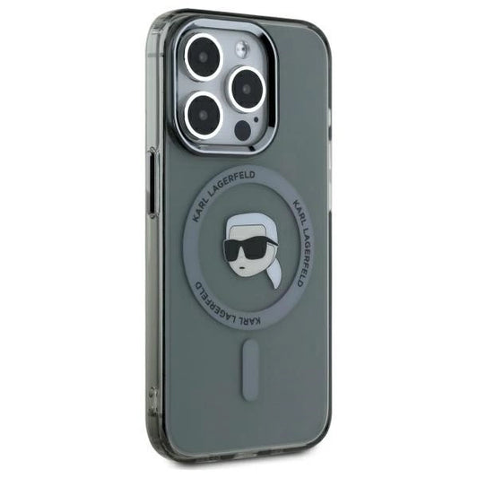 Karl Lagerfeld KLHMP15LHLSKIK iPhone 15 Pro 6.1" black/black hardcase IML Metal Karl Head MagSafe_0