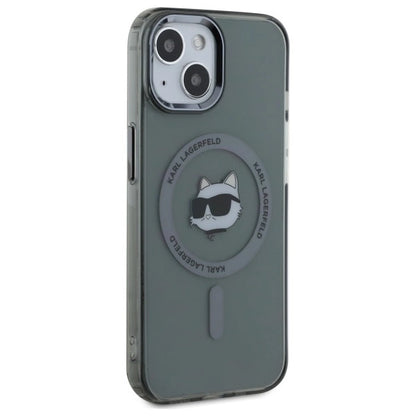 Karl Lagerfeld KLHMP15SHLSCHK iPhone 15 6.1&quot; black/black hardcase IML Metal Choupette Head MagSafe_3