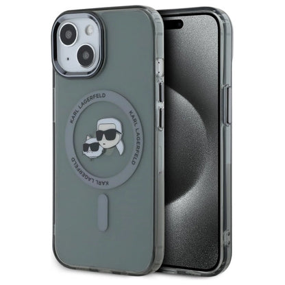 Karl Lagerfeld KLHMP15SHLSKCK iPhone 15 6.1" black/black hardcase IML Metal Karl&amp;Choupette Head MagSafe_0