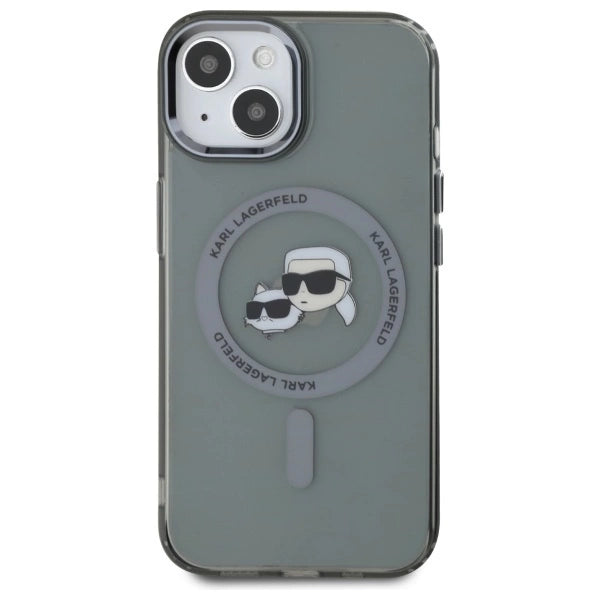 Karl Lagerfeld KLHMP15SHLSKCK iPhone 15 6.1" black/black hardcase IML Metal Karl&amp;Choupette Head MagSafe_2