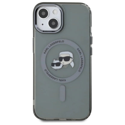Karl Lagerfeld KLHMP15SHLSKCK iPhone 15 6.1" black/black hardcase IML Metal Karl&amp;Choupette Head MagSafe_2