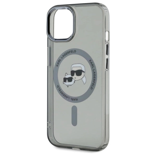Karl Lagerfeld KLHMP15SHLSKCK iPhone 15 6.1" black/black hardcase IML Metal Karl&amp;Choupette Head MagSafe_5