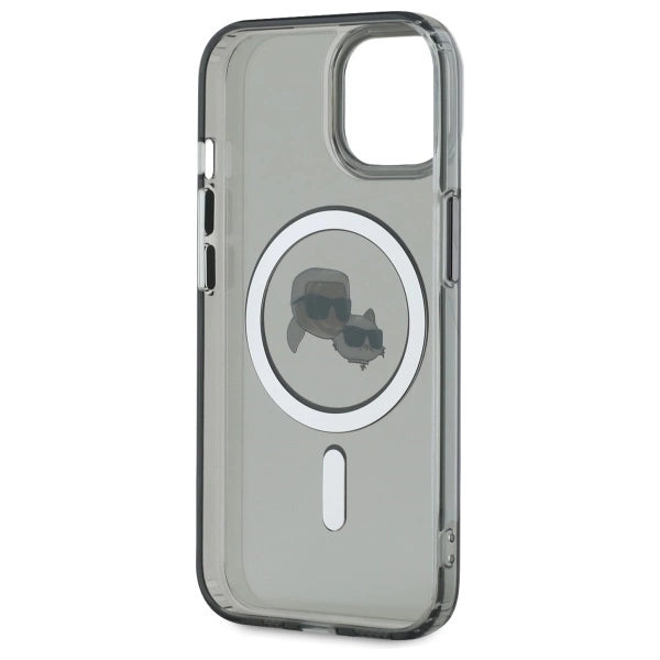 Karl Lagerfeld KLHMP15SHLSKCK iPhone 15 6.1" black/black hardcase IML Metal Karl&amp;Choupette Head MagSafe_6