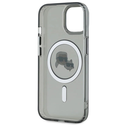 Karl Lagerfeld KLHMP15SHLSKCK iPhone 15 6.1" black/black hardcase IML Metal Karl&amp;Choupette Head MagSafe_6