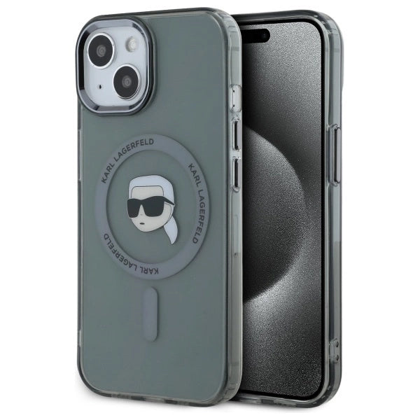 Karl Lagerfeld KLHMP15SHLSKIK iPhone 15 6.1" black/black hardcase IML Metal Karl Head MagSafe_0