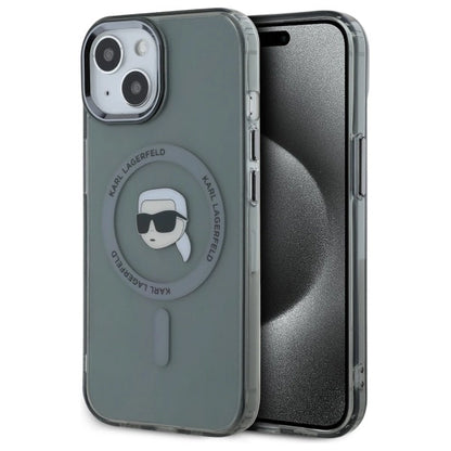 Karl Lagerfeld KLHMP15SHLSKIK iPhone 15 6.1" black/black hardcase IML Metal Karl Head MagSafe_0