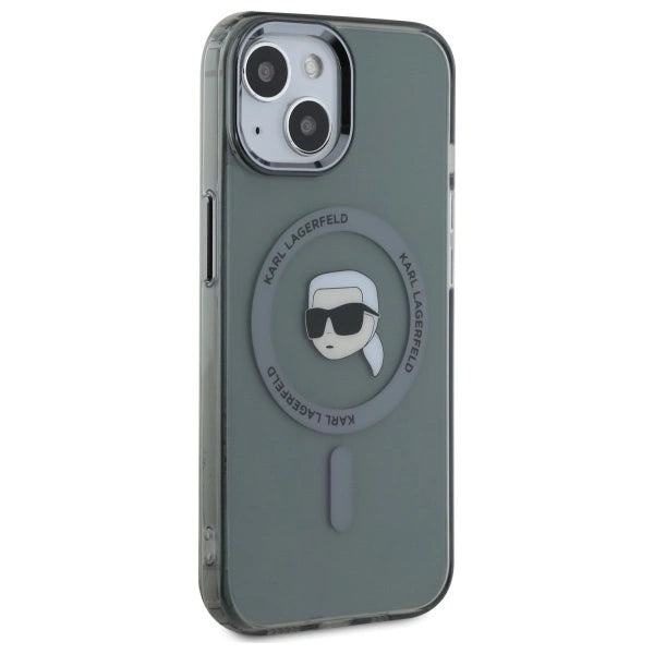 Karl Lagerfeld KLHMP15SHLSKIK iPhone 15 6.1" black/black hardcase IML Metal Karl Head MagSafe_3