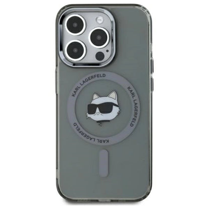 Karl Lagerfeld KLHMP15XHLSCHK iPhone 15 Pro Max 6.7" black/black hardcase IML Metal Choupette Head MagSafe_0