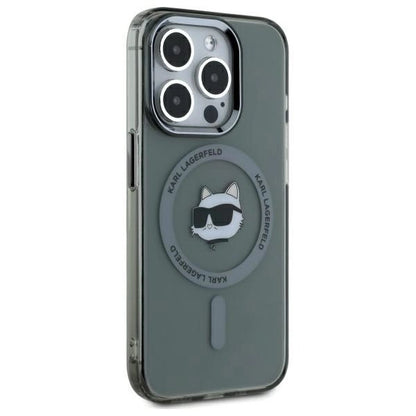 Karl Lagerfeld KLHMP15XHLSCHK iPhone 15 Pro Max 6.7" black/black hardcase IML Metal Choupette Head MagSafe_1