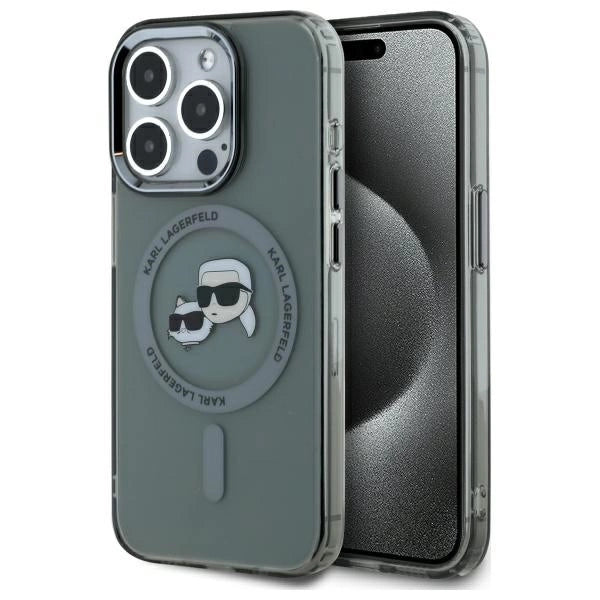 Karl Lagerfeld KLHMP15XHLSKCK iPhone 15 Pro Max 6.7" black/black hardcase IML Metal Karl&amp;Choupette Head MagSafe_0