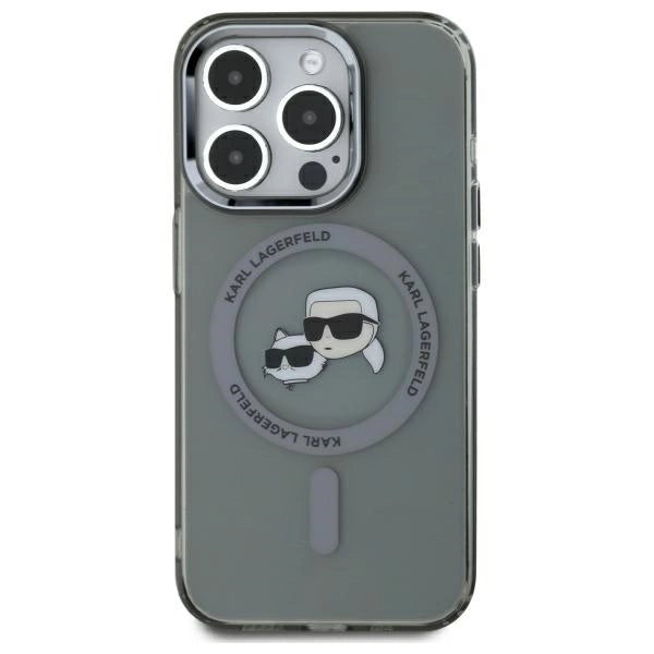 Karl Lagerfeld KLHMP15XHLSKCK iPhone 15 Pro Max 6.7" black/black hardcase IML Metal Karl&amp;Choupette Head MagSafe_2