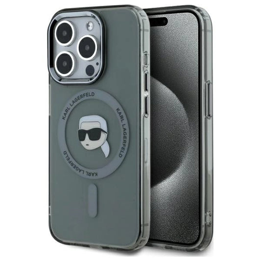 Karl Lagerfeld KLHMP15XHLSKIK iPhone 15 Pro Max 6.7&quot; black/black hardcase IML Metal Karl Head MagSafe_0