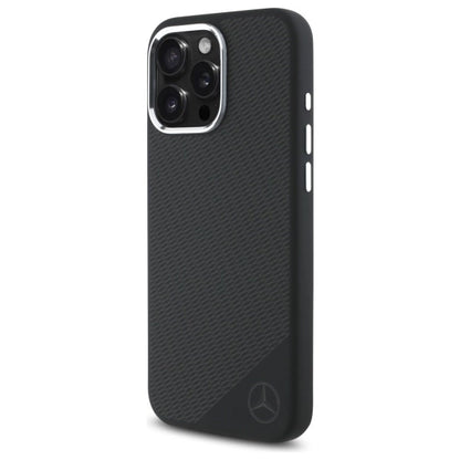 Mercedes MEHMP16L23SUGDK iPhone 16 Pro 6.3" black/black hardcase Silicone Tonal Logo Wood Pattern MagSafe_1