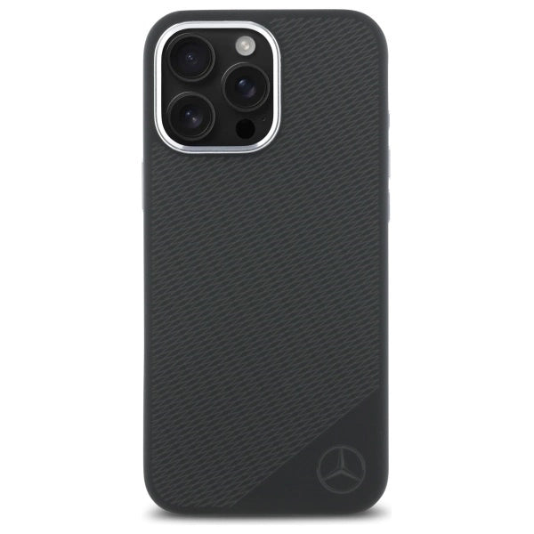 Mercedes MEHMP16L23SUGDK iPhone 16 Pro 6.3" black/black hardcase Silicone Tonal Logo Wood Pattern MagSafe_2