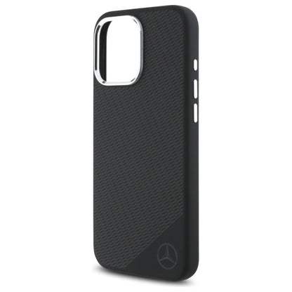 Mercedes MEHMP16L23SUGDK iPhone 16 Pro 6.3" black/black hardcase Silicone Tonal Logo Wood Pattern MagSafe_5