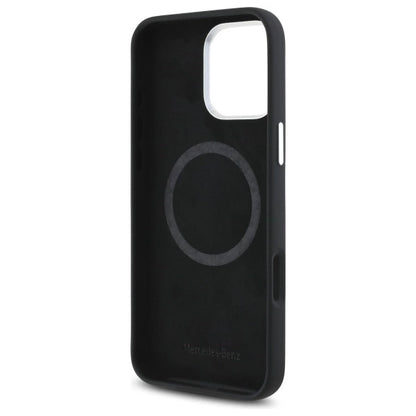 Mercedes MEHMP16L23SUGDK iPhone 16 Pro 6.3" black/black hardcase Silicone Tonal Logo Wood Pattern MagSafe_6