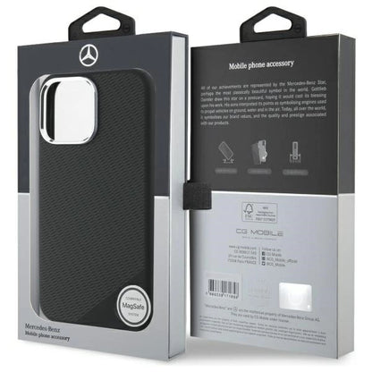 Mercedes MEHMP16L23SUGDK iPhone 16 Pro 6.3" black/black hardcase Silicone Tonal Logo Wood Pattern MagSafe_7