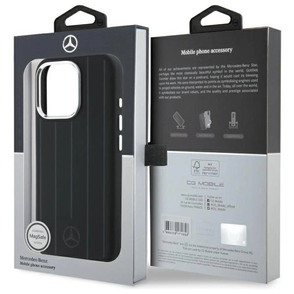 Mercedes MEHMP16L23SUVSK iPhone 16 Pro 6.3" black/black hardcase Silicone Vertical Tonal Stripes MagSafe_7
