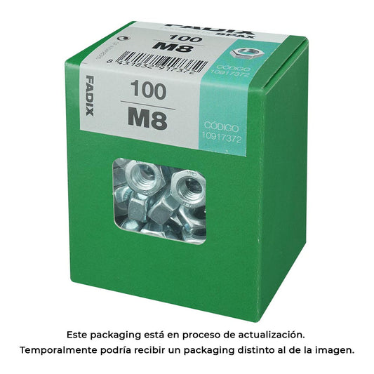 Caixa l 100 unid. porca zinco m 8 fadix_0