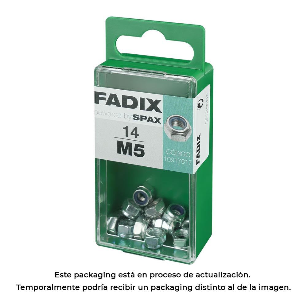 Caixa s 14 unid. porca auto-bloqueio zinco m 5 fadix_0