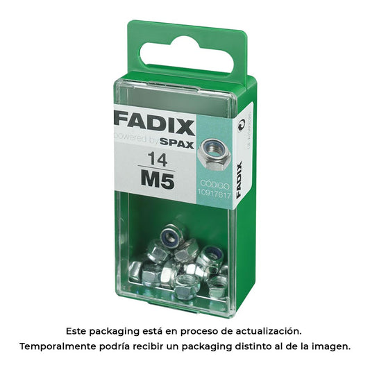 Caixa s 14 unid. porca auto-bloqueio zinco m 5 fadix_0