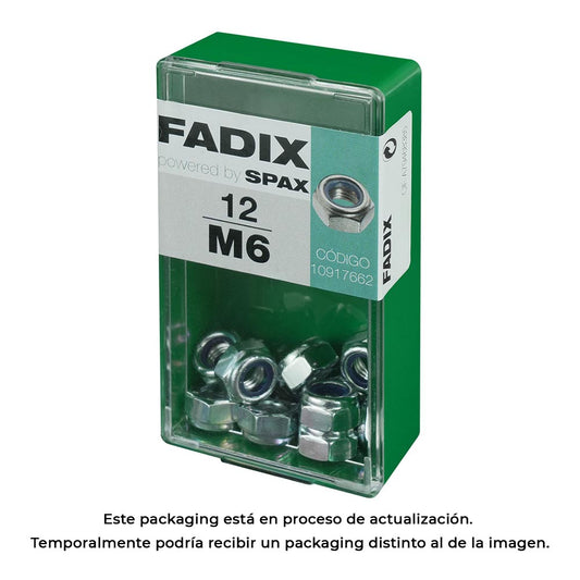 Caixa s 14 unid. porca auto-bloqueio zinco m 6 fadix_0