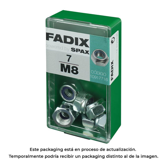 Caixa s 7 unid. porca auto-bloqueio zinco m 8 fadix_0