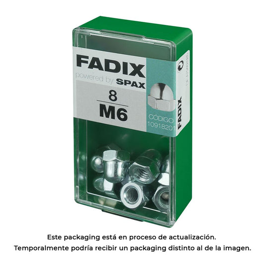 Caixa s 8 unid. porca cega zinco m 6 fadix_0